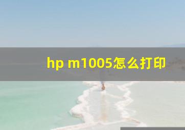 hp m1005怎么打印